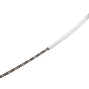 Проволка от неръждаема стомана 7x7 sZ PVC бяло покритие 6/9mm (1 метър)